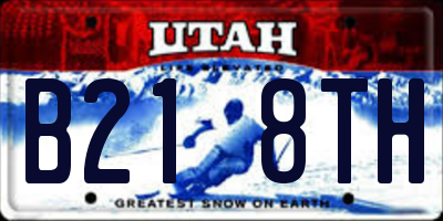 UT license plate B218TH
