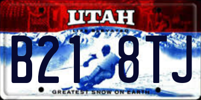 UT license plate B218TJ