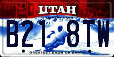 UT license plate B218TW