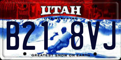 UT license plate B218VJ