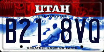 UT license plate B218VQ