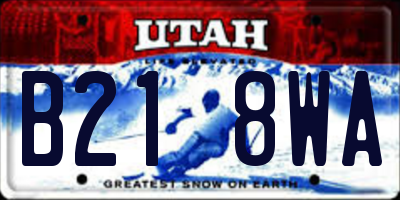 UT license plate B218WA