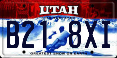 UT license plate B218XI