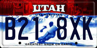 UT license plate B218XK