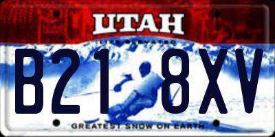 UT license plate B218XV