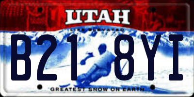 UT license plate B218YI