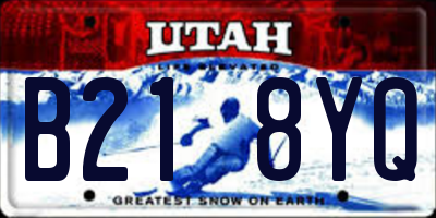 UT license plate B218YQ