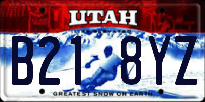 UT license plate B218YZ