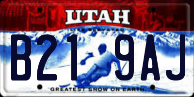UT license plate B219AJ