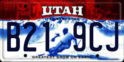 UT license plate B219CJ