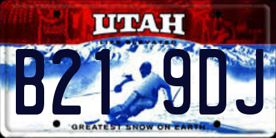 UT license plate B219DJ