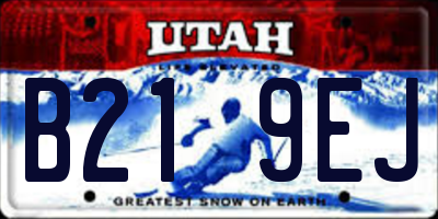UT license plate B219EJ