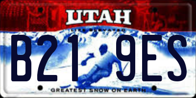 UT license plate B219ES