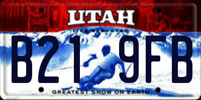 UT license plate B219FB