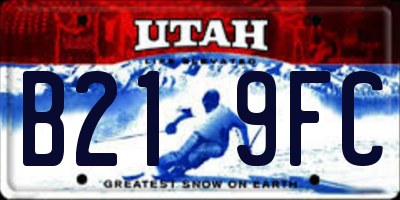 UT license plate B219FC