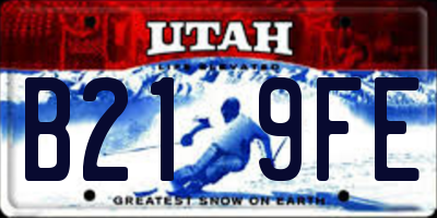 UT license plate B219FE