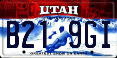 UT license plate B219GI
