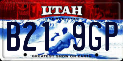 UT license plate B219GP