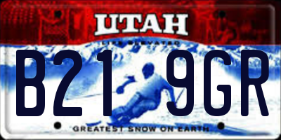 UT license plate B219GR