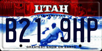 UT license plate B219HP