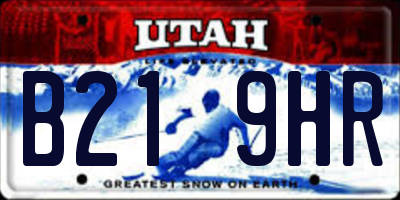 UT license plate B219HR