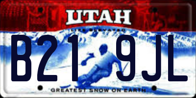 UT license plate B219JL