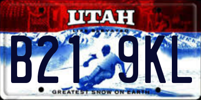UT license plate B219KL