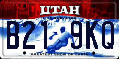 UT license plate B219KQ