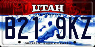 UT license plate B219KZ