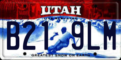 UT license plate B219LM