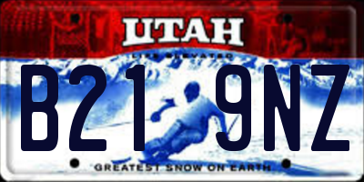 UT license plate B219NZ