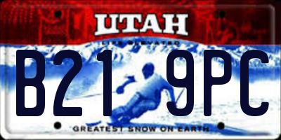UT license plate B219PC