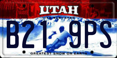 UT license plate B219PS