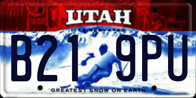 UT license plate B219PU