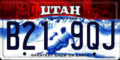 UT license plate B219QJ