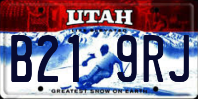 UT license plate B219RJ