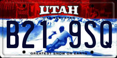 UT license plate B219SQ