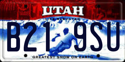 UT license plate B219SU