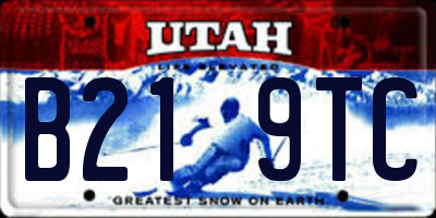 UT license plate B219TC