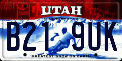 UT license plate B219UK