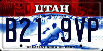 UT license plate B219VP
