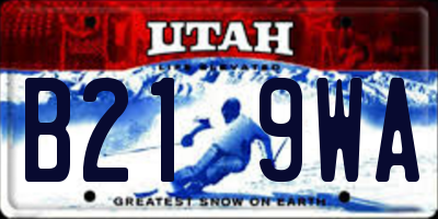 UT license plate B219WA