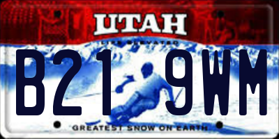 UT license plate B219WM