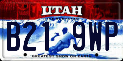 UT license plate B219WP