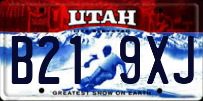 UT license plate B219XJ
