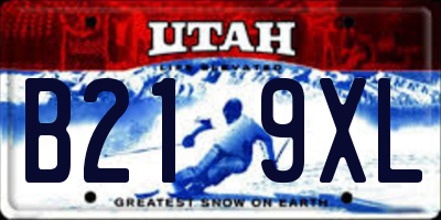 UT license plate B219XL
