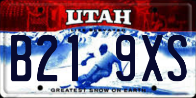 UT license plate B219XS