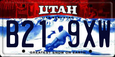 UT license plate B219XW