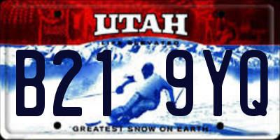 UT license plate B219YQ