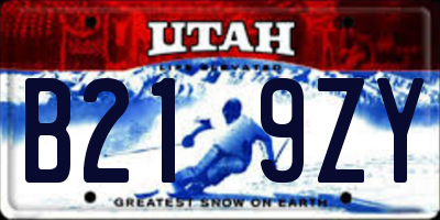 UT license plate B219ZY